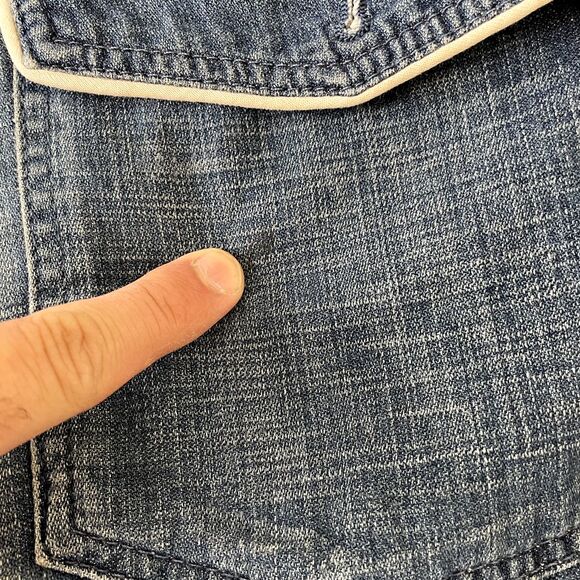 D&G‎ Dolce&Gabbana Jeans Men 32x35 Blue Straight Fit Flap Pockets Paint Splatter - Picture 16 of 16